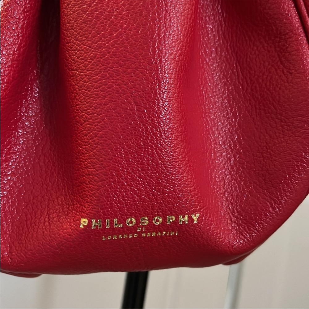 Like new RARE Philosophy di Lorenzo Serafini Bucket Crossbody Leather bag in Red - Picture 3 of 4